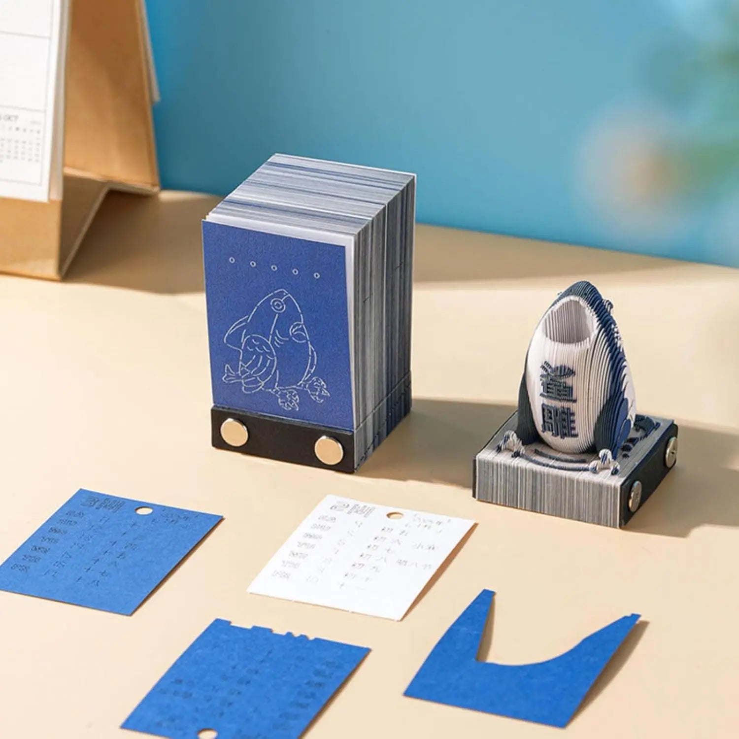 3D Calendar 2026,Exquisite 3D Paper Art Memo Pad,Creative Paper Sculpture Crafts Desktop Decoration 0rnaments,Note Gift Office