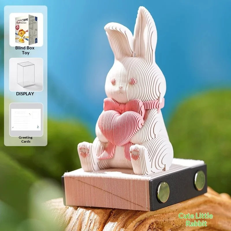 3D Calendar 2026,Exquisite 3D Paper Art Memo Pad,Creative Paper Sculpture Crafts Desktop Decoration 0rnaments,Note Gift Office