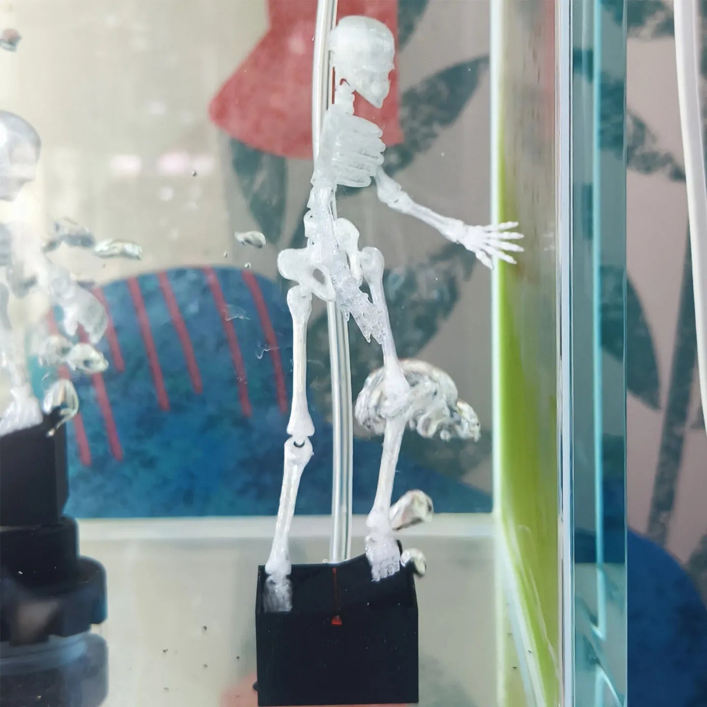 No Power Dancing Skull Aquarium Ornament Water Dance Skull Fish Tank Decor 3D Printed Movable Oxygen Ornament with 1m Air Tube