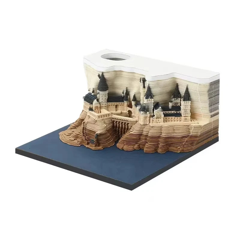 3D Treehouse Paper Art Desktop Calendar Creative Sticky Notes Memo Pad Office Desk Decor Handmade Carving Crafts Souvenir Gift
