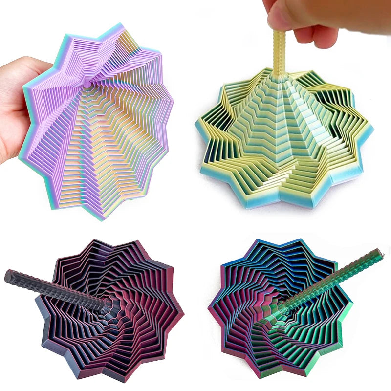 3D Fidget Star Sensory Toy - Spiral Illusion