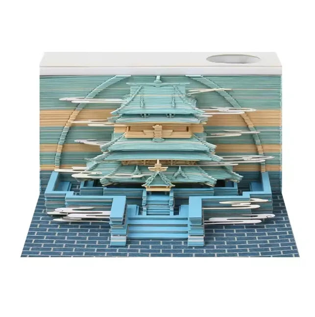 3D Treehouse Paper Art Desktop Calendar Creative Sticky Notes Memo Pad Office Desk Decor Handmade Carving Crafts Souvenir Gift