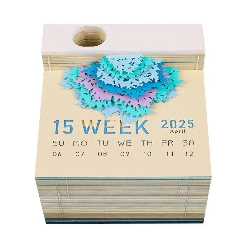 3D Treehouse Paper Art Desktop Calendar Creative Sticky Notes Memo Pad Office Desk Decor Handmade Carving Crafts Souvenir Gift