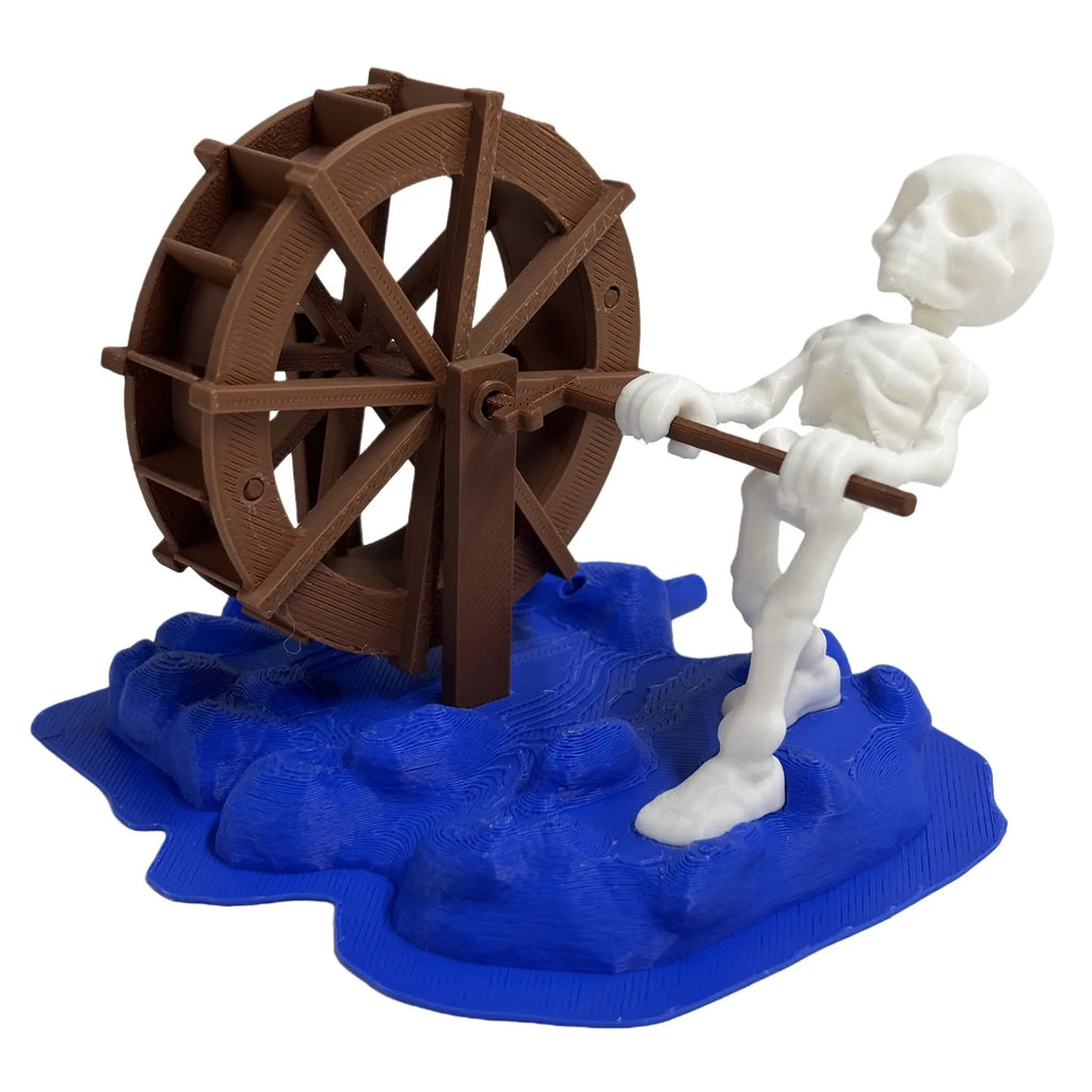 Skeleton Waterwheel Creative Underwater Landscape Skeleton Decor Pneumatic Rotatable Animated Skeletons Statue for Aquarium Tank