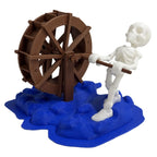 Skeleton Waterwheel Creative Underwater Landscape Skeleton Decor Pneumatic Rotatable Animated Skeletons Statue for Aquarium Tank