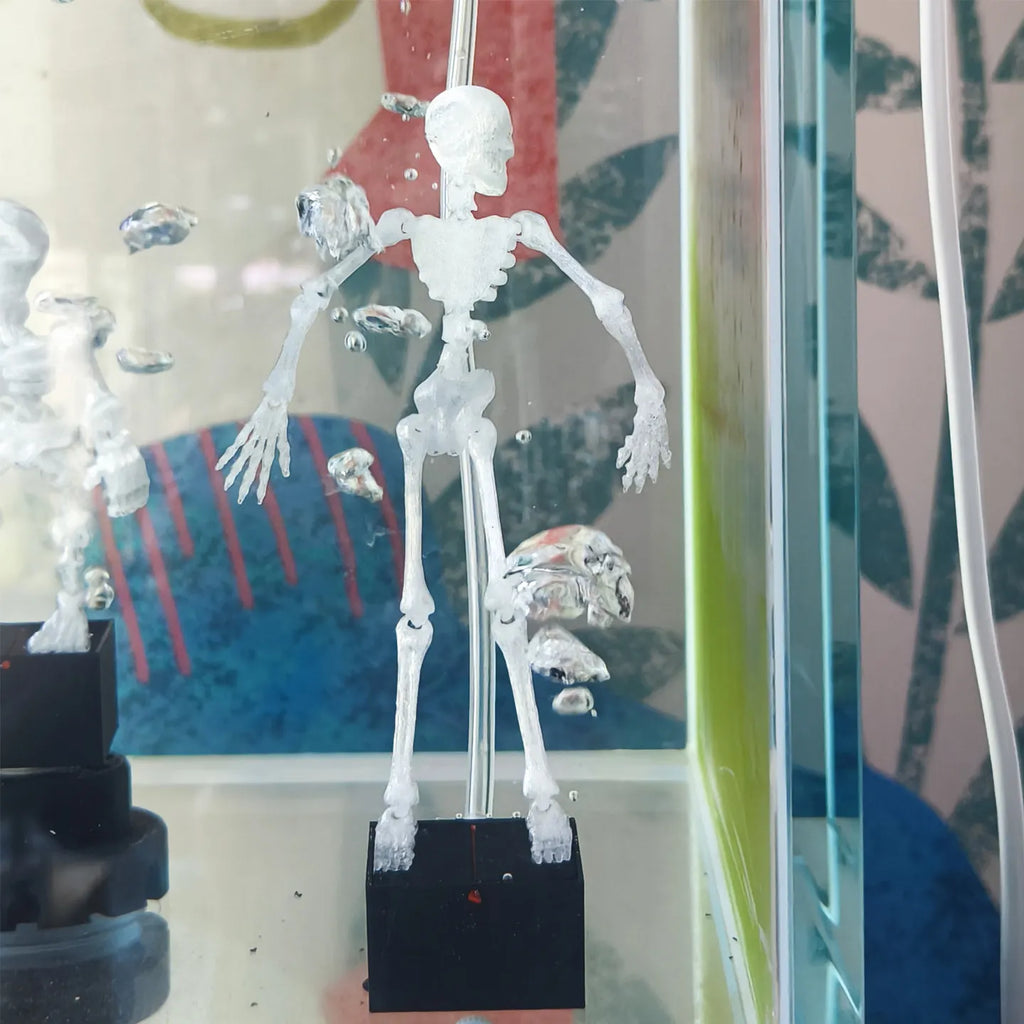 No Power Dancing Skull Aquarium Ornament Water Dance Skull Fish Tank Decor 3D Printed Movable Oxygen Ornament with 1m Air Tube