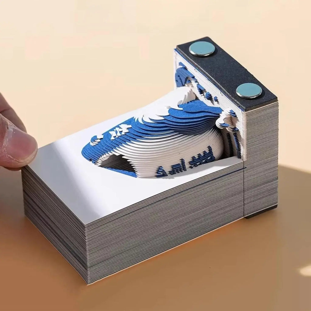 3D Calendar 2026,Exquisite 3D Paper Art Memo Pad,Creative Paper Sculpture Crafts Desktop Decoration 0rnaments,Note Gift Office