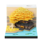 3D Treehouse Paper Art Desktop Calendar Creative Sticky Notes Memo Pad Office Desk Decor Handmade Carving Crafts Souvenir Gift