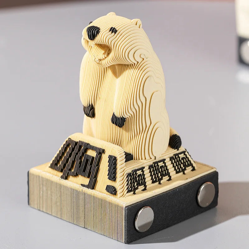 3D Calendar 2026,Exquisite 3D Paper Art Memo Pad,Creative Paper Sculpture Crafts Desktop Decoration 0rnaments,Note Gift Office