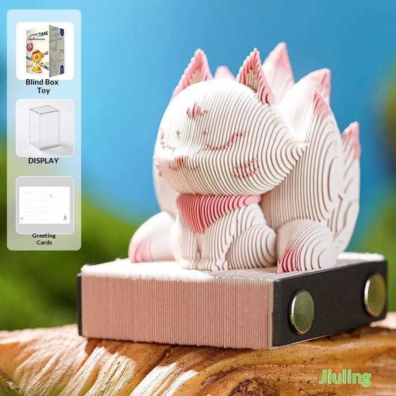 3D Calendar 2026,Exquisite 3D Paper Art Memo Pad,Creative Paper Sculpture Crafts Desktop Decoration 0rnaments,Note Gift Office